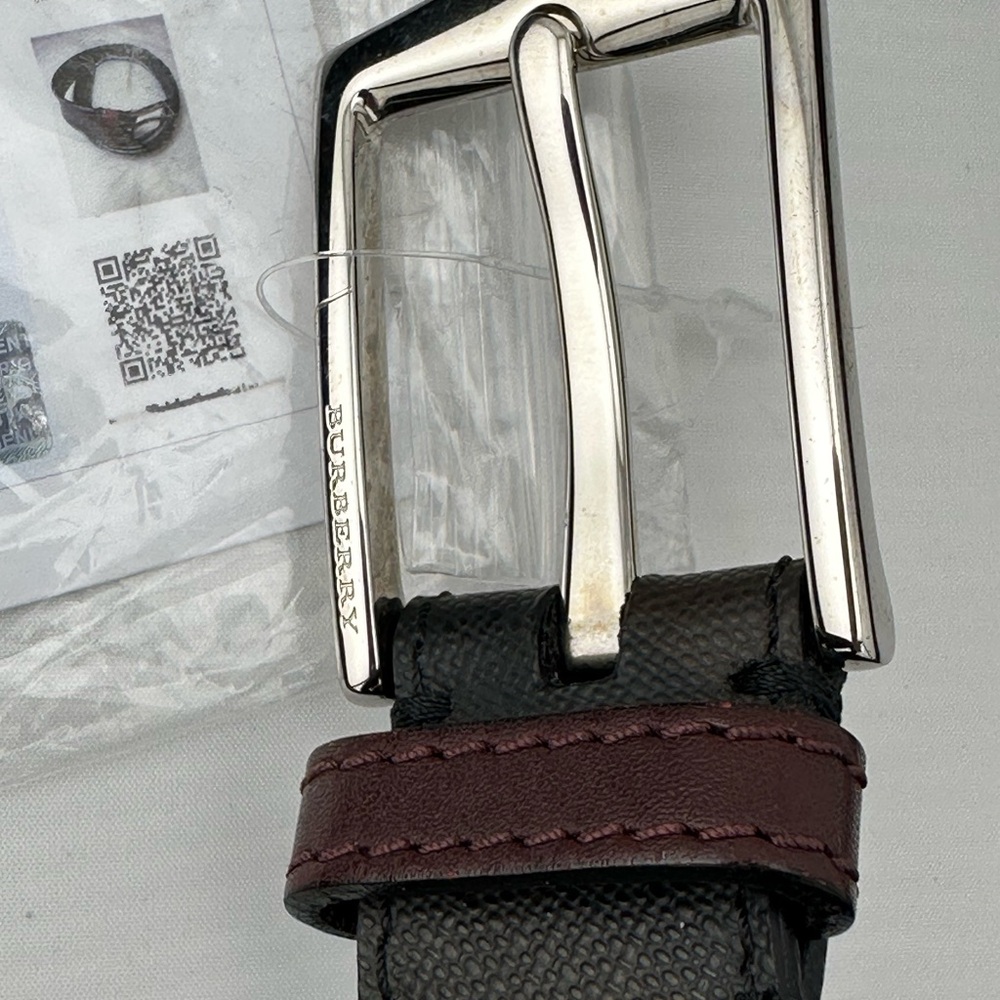 Womens Burberry Canvas/Leather Belt with Silver Buckle - Picture 7 of 15